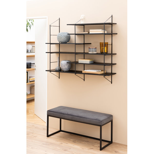 Aspect Design Belfast Wall Shelf Matt Black Metal, 6 Matt Black